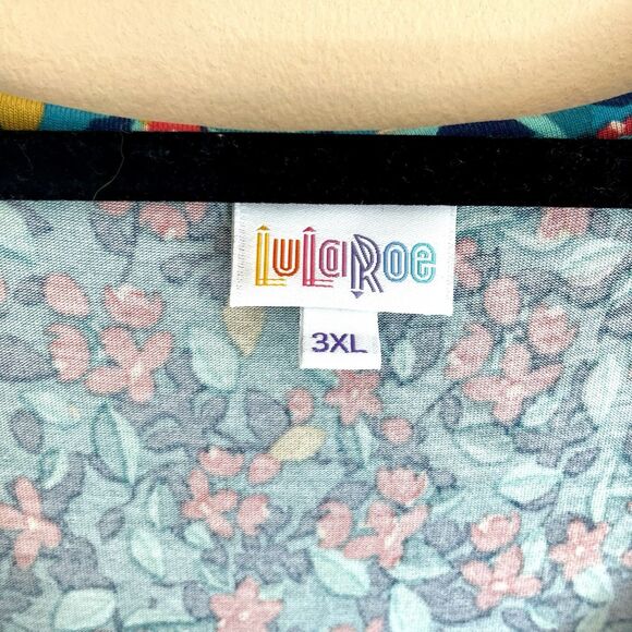 LuLaRoe Ana Long Maxi Dress Turquoise Pink Green Orange Floral 3X 22/24 3XL - Picture 2 of 12